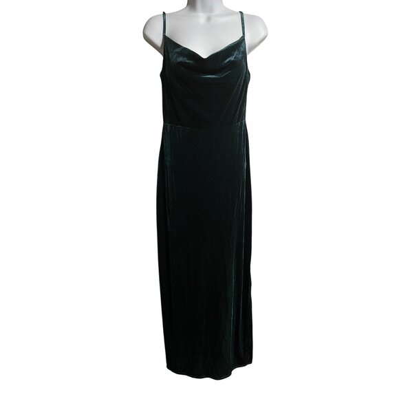 Taylor Womens Dark Green Velvet Maxi Dress Spaghetti Straps Size 2 Holiday Party - Picture 1 of 12